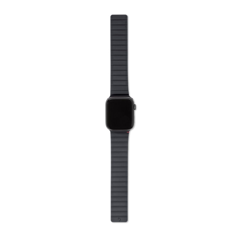  Ремешок Decoded Sillicone Magnetic Traction Strap для Apple Watch 6/SE/5/4 (44mm) сил.угольно-серый